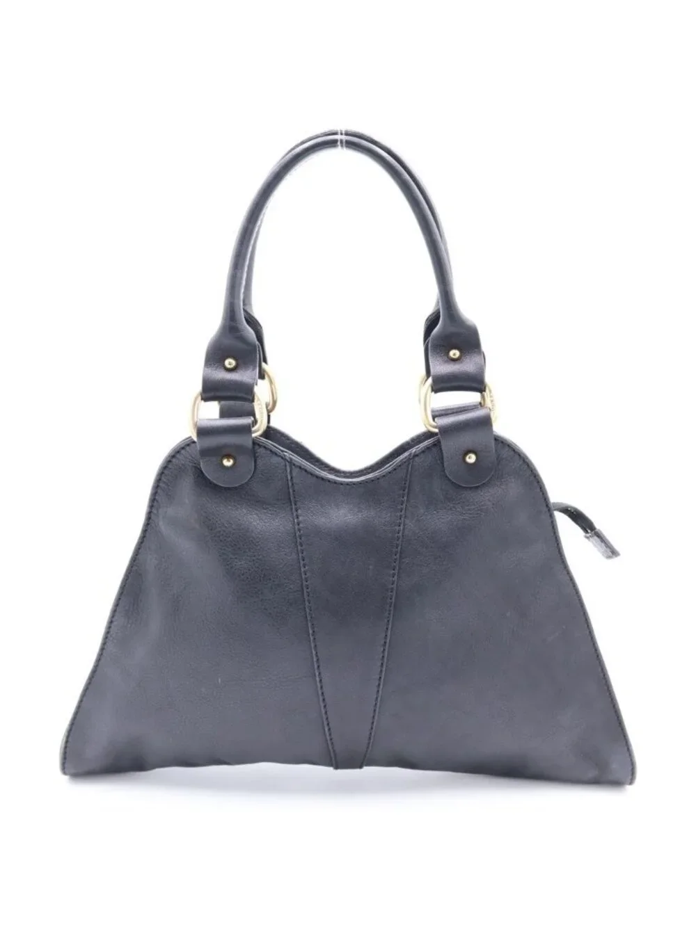 Fendi Handbag Diavolo Black Leather Gold